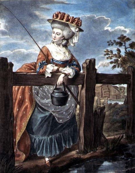 أزياء لشهر أغسطس 1790 (ألوان مائية على ورق) بواسطة دبليو بيلتش