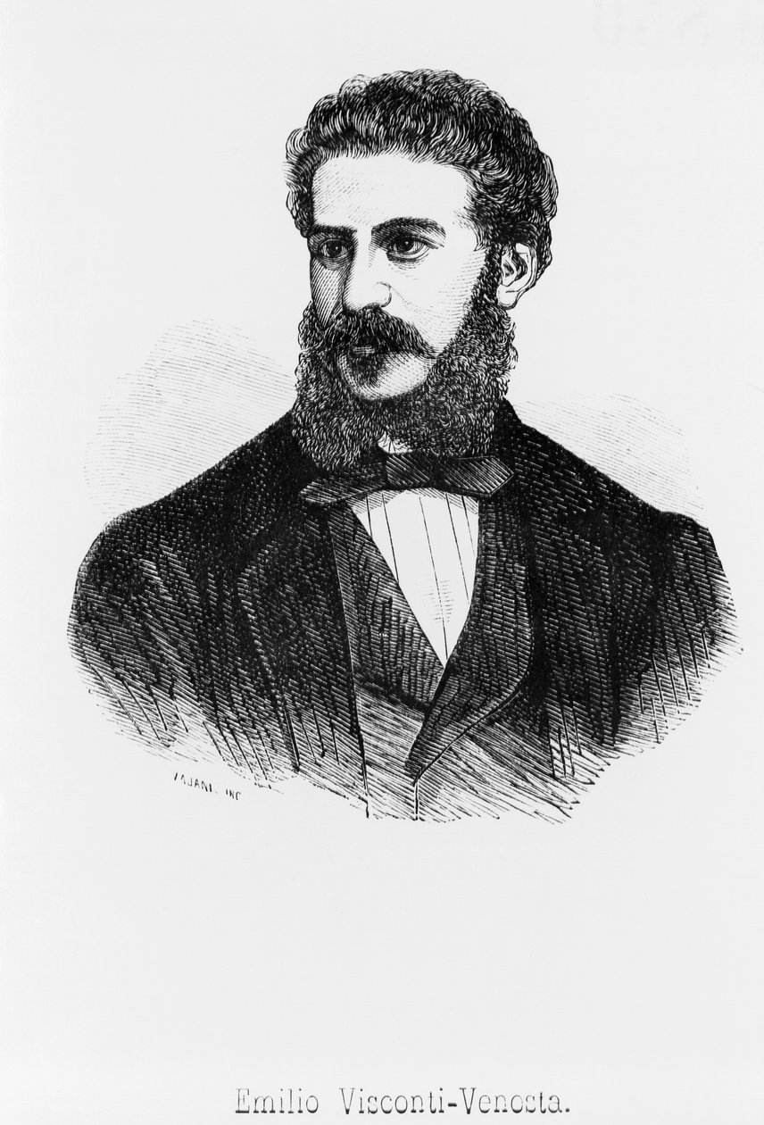 Portrait of Emilio, marquis Visconti-Venosta (1829-1914), patriot, Italian statesman and diplomat who was senator and foreign minister of Kingdom of Italy بواسطة WG (بعد) ثاير