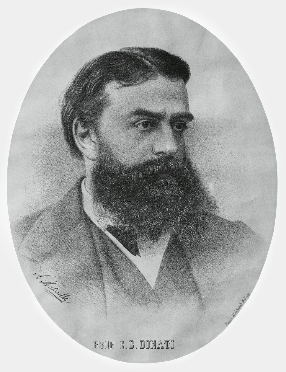 Portrait of Giovanni Battista Donati (1826-1873), Italian mathematician and astronomer, engraving بواسطة WG (بعد) ثاير