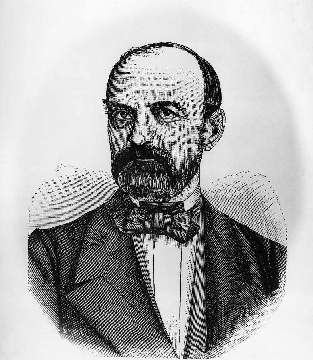 Portrait of Giovanni Lanza (1810-1882), Italian politician who was President of Council of Ministers of Kingdom of Italy from 1869 to 1873, engraving بواسطة WG (بعد) ثاير