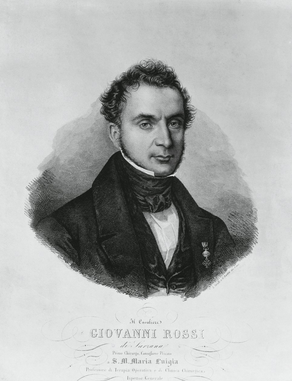 Portrait of Giovanni Rossi (19th century), Italian surgeon, engraving after painting by Enrico Bandini (1807-1888) بواسطة WG (بعد) ثاير