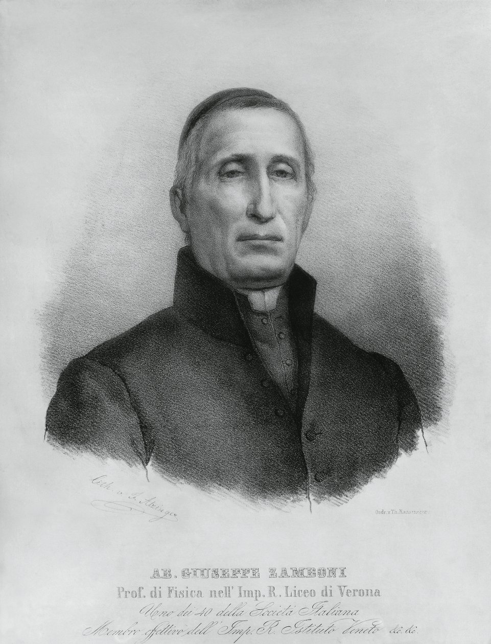 Portrait of Giuseppe Zamboni (1776-1846), Italian Catholic priest and physicist بواسطة WG (بعد) ثاير