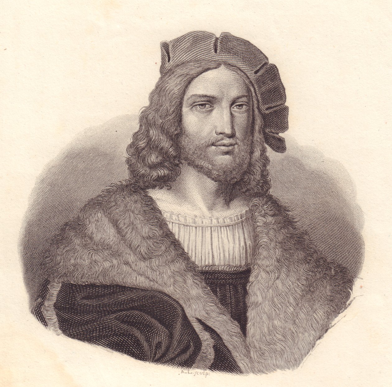 صورة للشاعر الإيطالي أنطونيو تبالديو (1463-1537) ، نقش على النحاس من لوحة لرافائيل بواسطة WG (بعد) ثاير