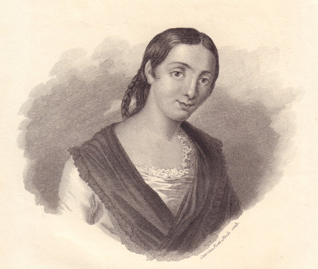 Portrait of Italian writer Giustina Renier Michiel (1755-1832), copper engraving بواسطة WG (بعد) ثاير