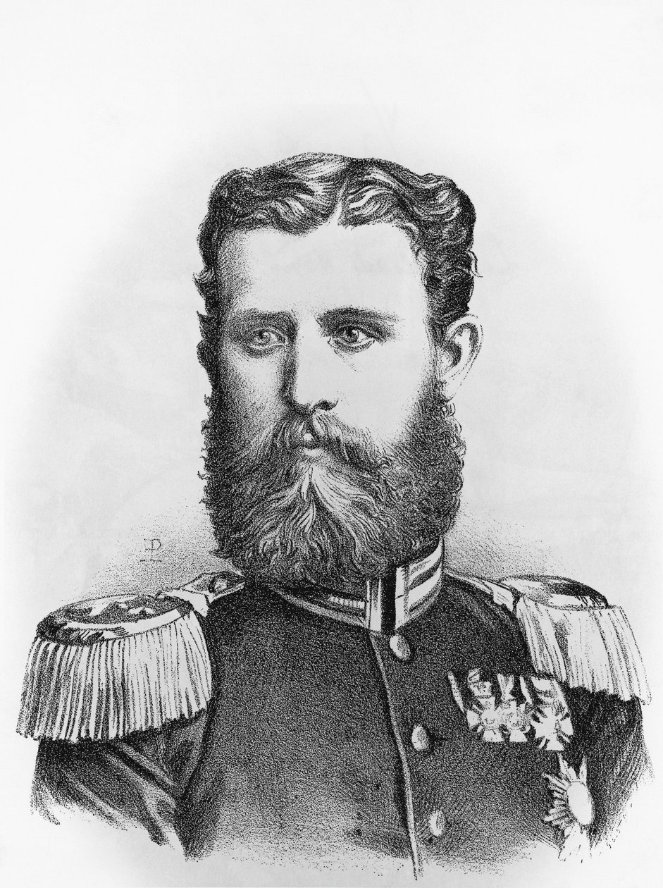 Portrait of Prince Leopold of Hohenzollern-Sigmaringen (1835-1905), Prussian candidate for Spanish throne, engraving بواسطة WG (بعد) ثاير