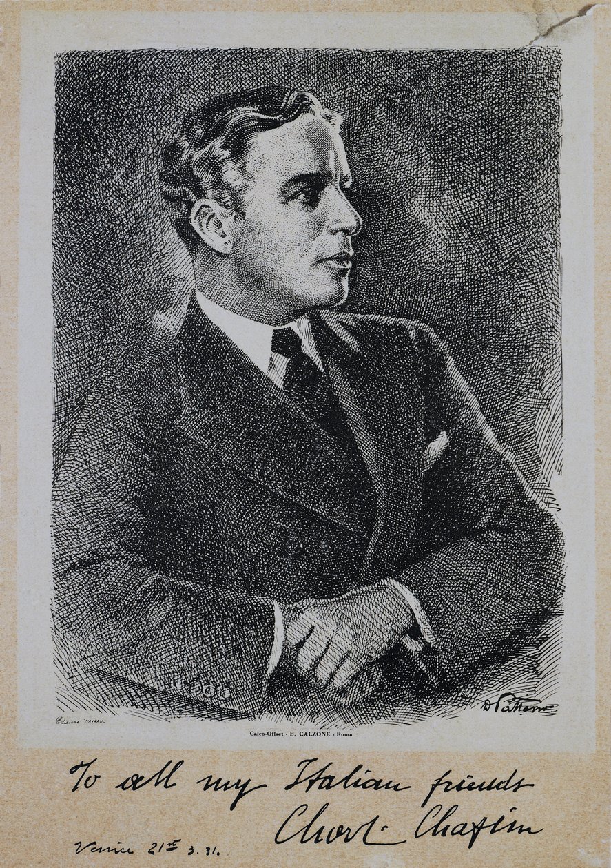 Portrait of Sir Charles Spencer Chaplin (1889-1977), English actor and director بواسطة WG (بعد) ثاير