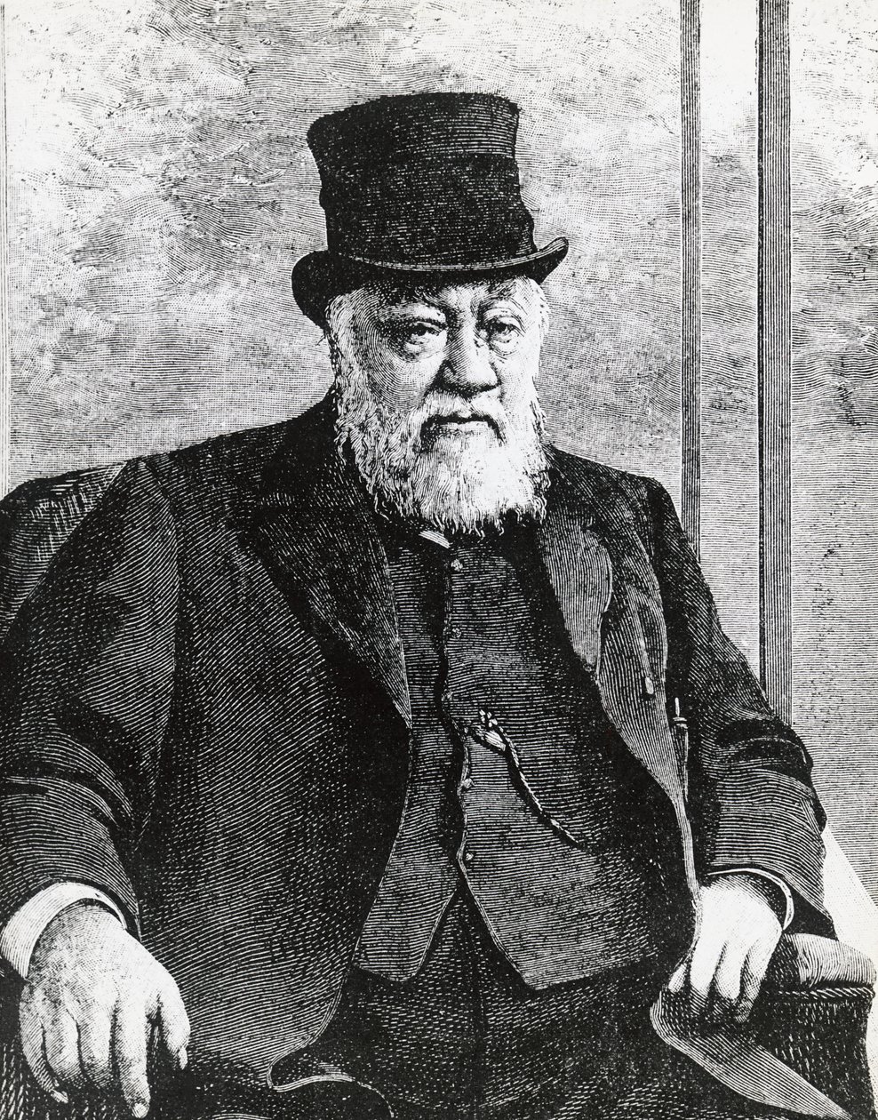 Portrait of Stephanus Johannes Paulus Kruger (1825-1904), President of the South African Republic (or Transvaal), led the Boer war against the English, engraving بواسطة WG (بعد) ثاير