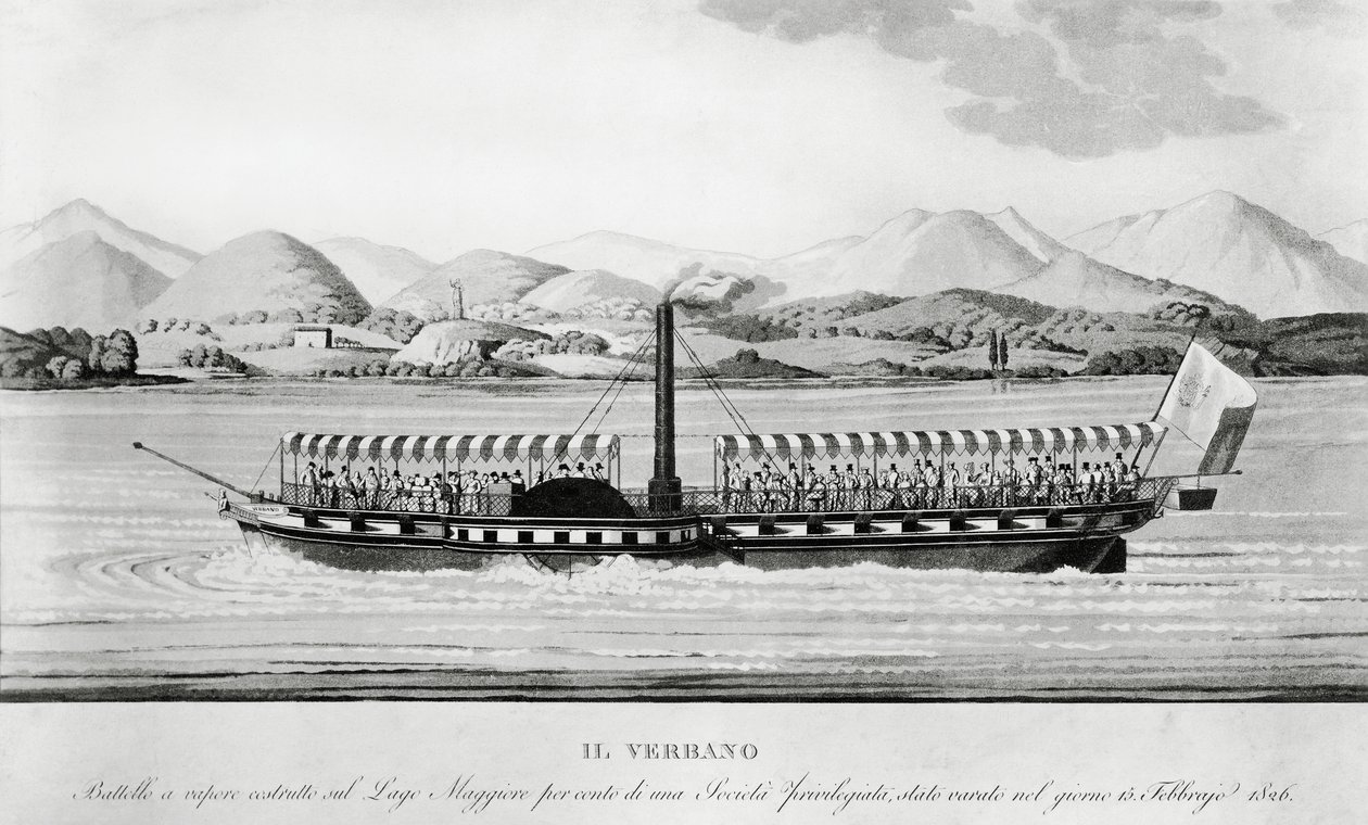 Verbano, first steamship put into service on Lago Maggiore بواسطة WG (بعد) ثاير