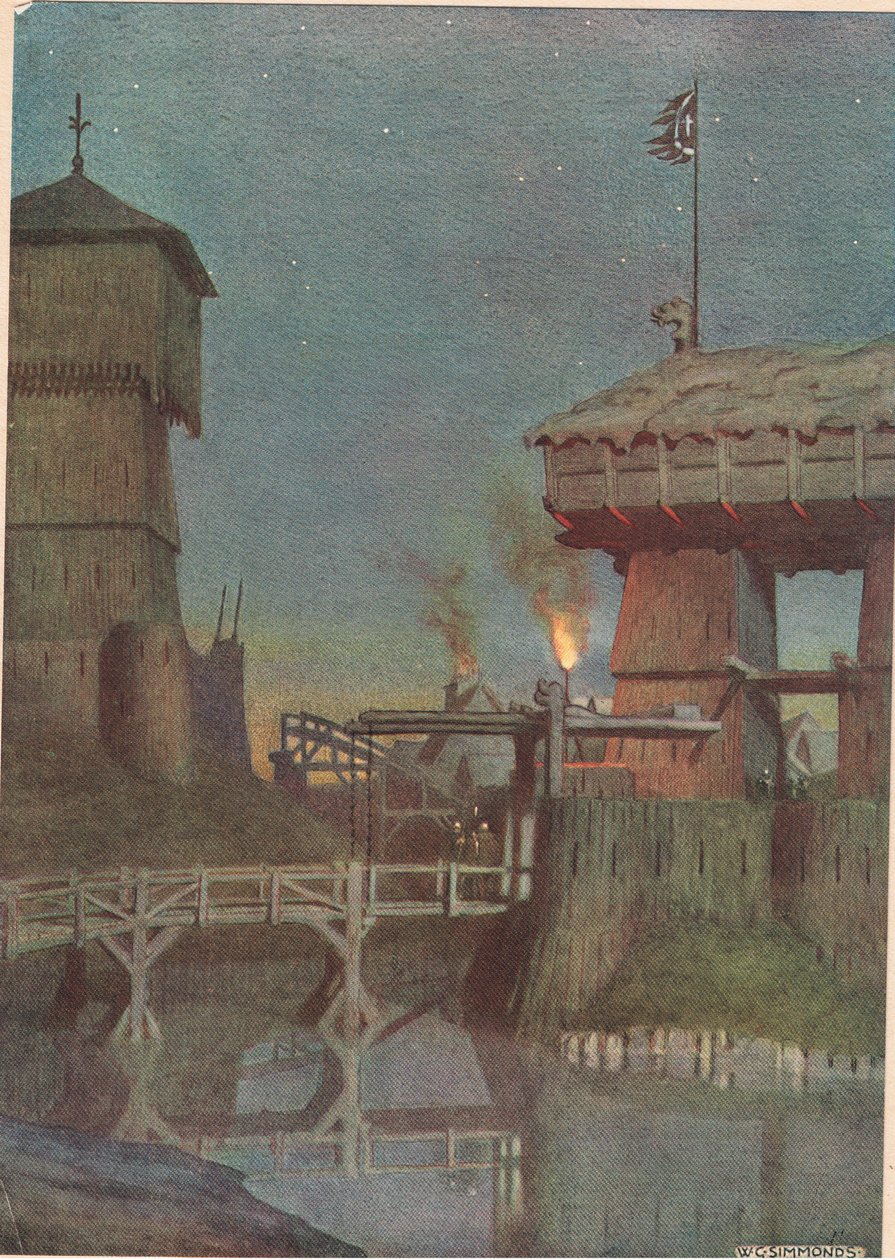 Elsinore ، من "هاملت" بقلم ويليام شكسبير ، طبعة نشرها Hodder und Stoughton في عام 1915 بواسطة حصة مسطحة سيموندز