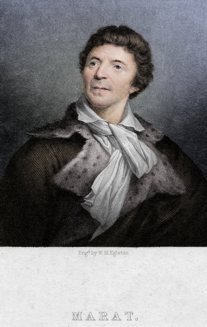 جان بول مارات 1743-1793 ، طبيب وعالم ومنظر سياسي ، c1830 بواسطة WH Egleton