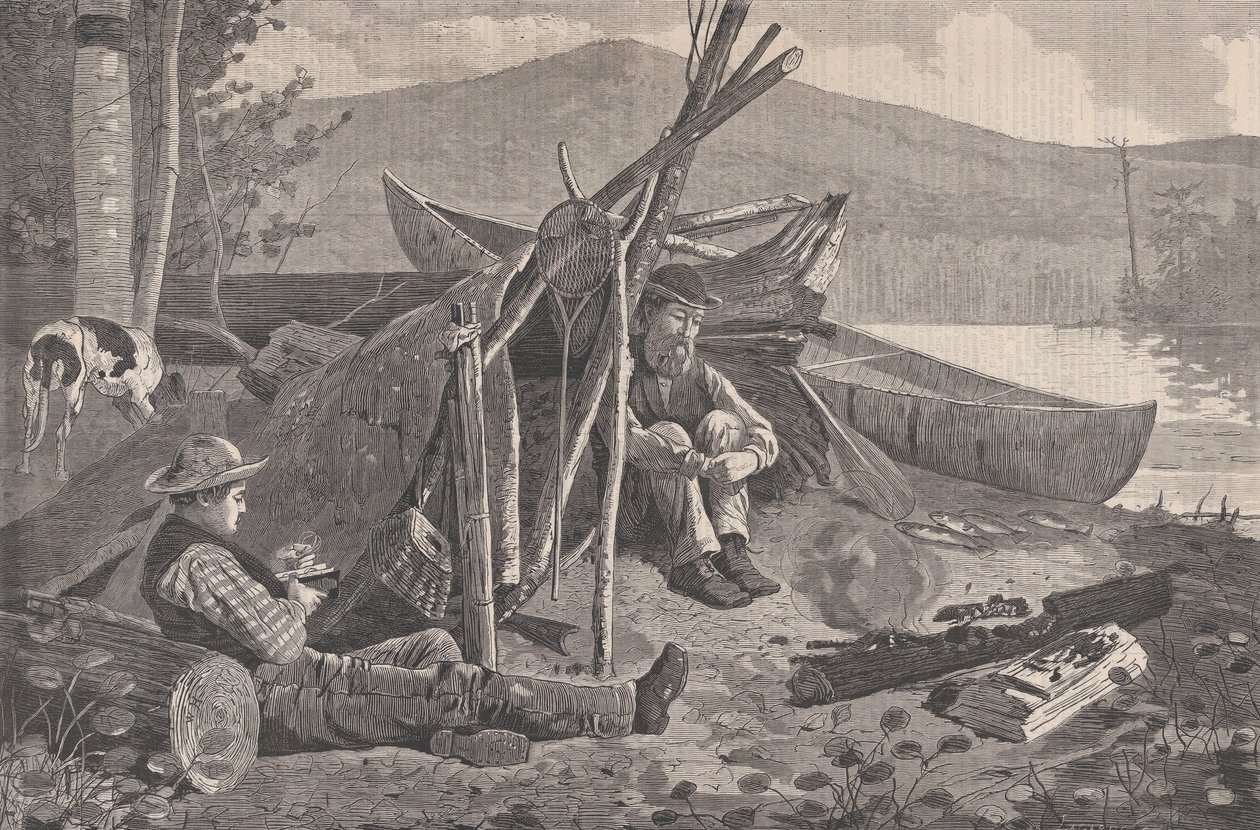 التخييم في Adirondacks Harper's Weekly ، المجلد. الثامن عشر ، 7 نوفمبر 1874. بواسطة WH Lagarde