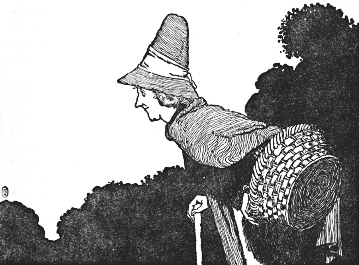 والتقت امرأة مسنة بسلة مليئة بالتوت ، c1930 بواسطة وليام هيث روبنسون