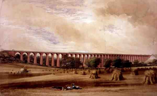 Welwyn Viaduct ، حوالي عام 1850 (ألوان مائية على ورق) بواسطة دبليو هامبر
