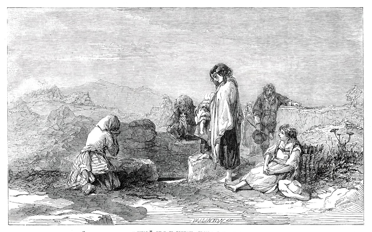 الحجاج إلى البئر المقدس - من قبل FW Topham - من معرض الألوان المائية الجديد ، 1845. بواسطة دبليو جي لينتون