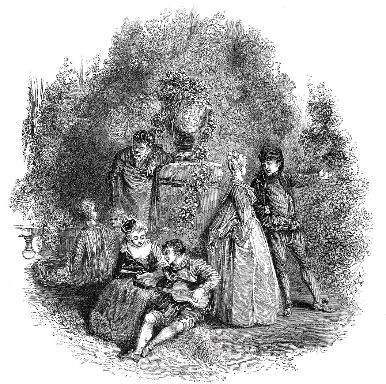 مشهد من واتو عام 1644 ، 1844. بواسطة دبليو جي لينتون