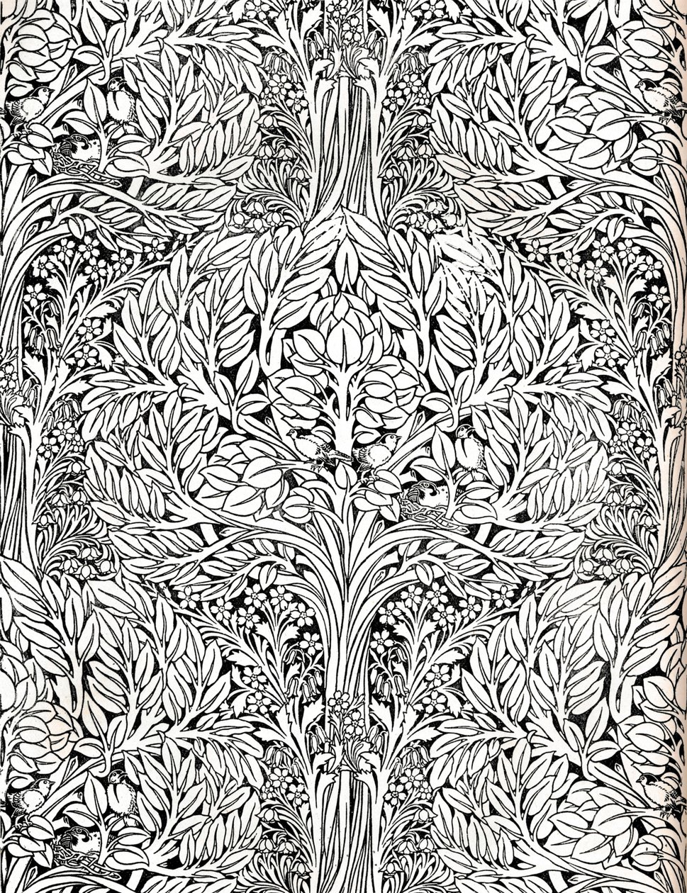 ورق حائط مطبوع بلون قاتم. صممه H. Wilson ، 1893 بواسطة دبليو جاكسون