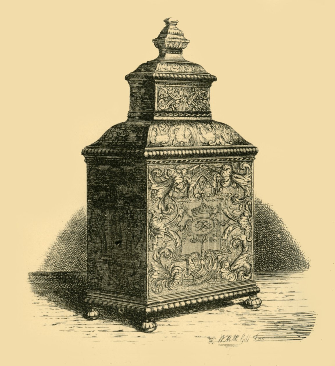 علبة شاي فضي ، 1716 ، 1881. بواسطة دبليو إم ماكجيل