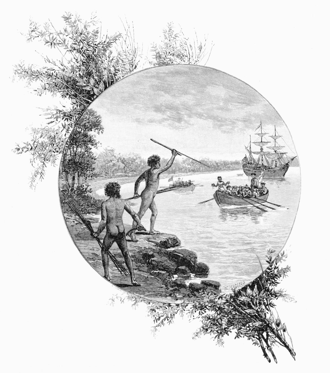 مواطنون يعارضون هبوط النقيب كوكس ، أستراليا ، 1770 1886. بواسطة دبليو ماكلويد