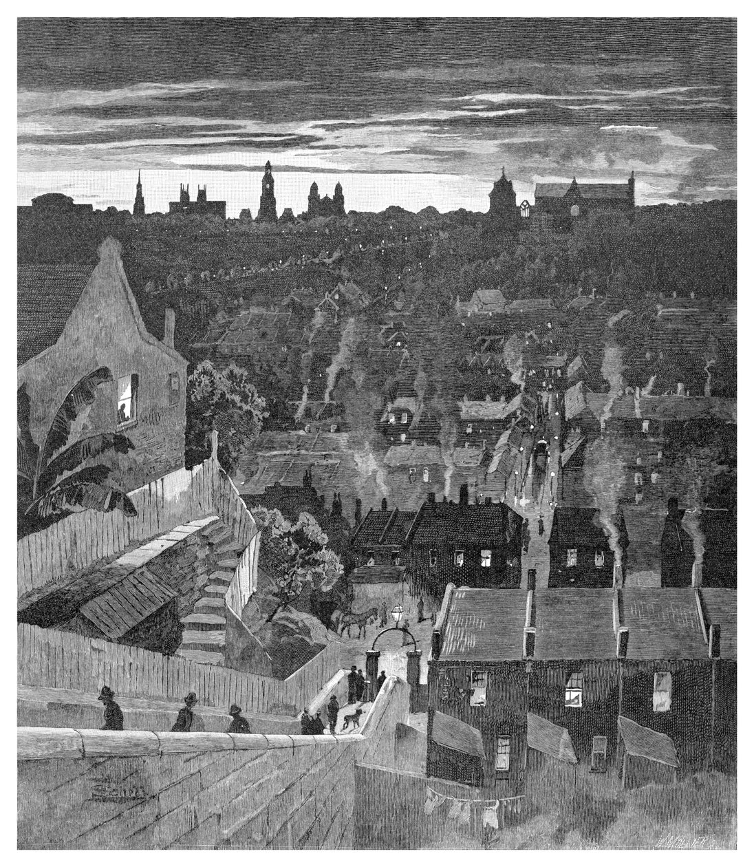 لمحة عن سيدني من دارلينج هيرست ، نيو ساوث ويلز ، أستراليا ، 1886. بواسطة دبليو موليير
