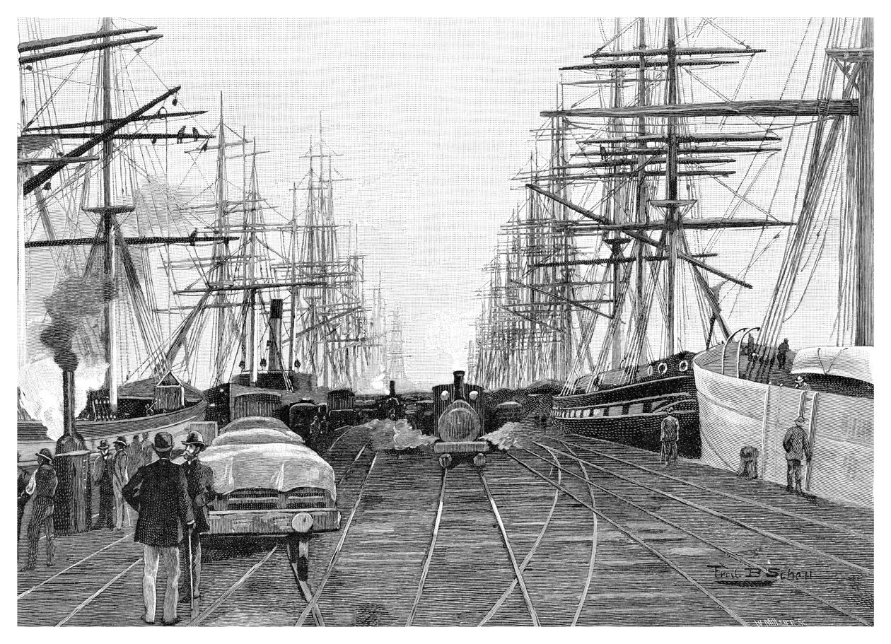 ميناء ملبورن ، فيكتوريا ، أستراليا ، 1886. بواسطة دبليو موليير