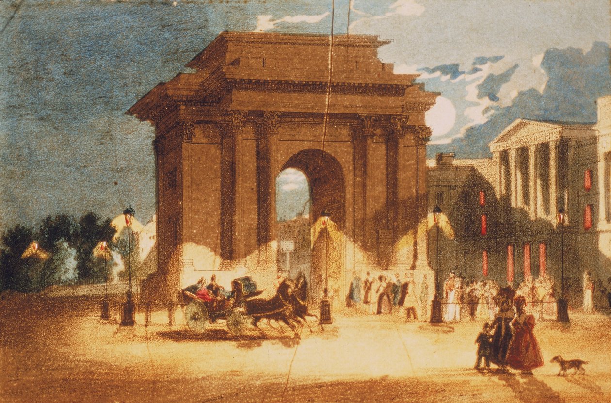 هايد بارك كورنر ، وستمنستر ، لندن ، c1835 بواسطة W سبونر