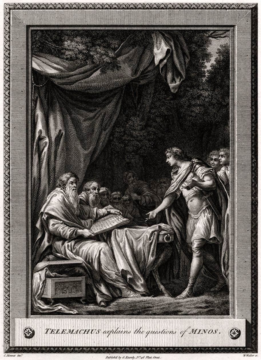 يشرح Telemachus أسئلة Minos ، 1776 بواسطة دبليو ووكر
