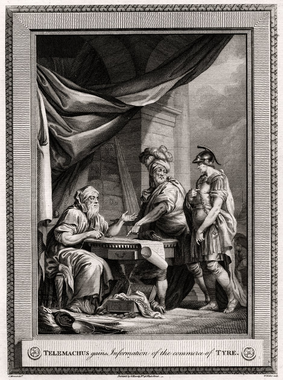 تيليماكوس يكتسب معلومات عن تجارة صور 1775 بواسطة دبليو ووكر