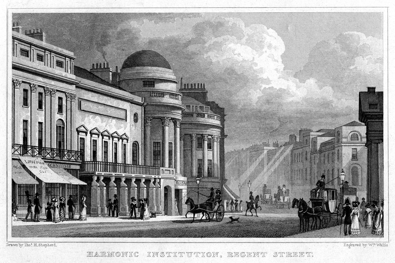 مؤسسة توافقية ، شارع ريجنت ، 1828. بواسطة دبليو واليس