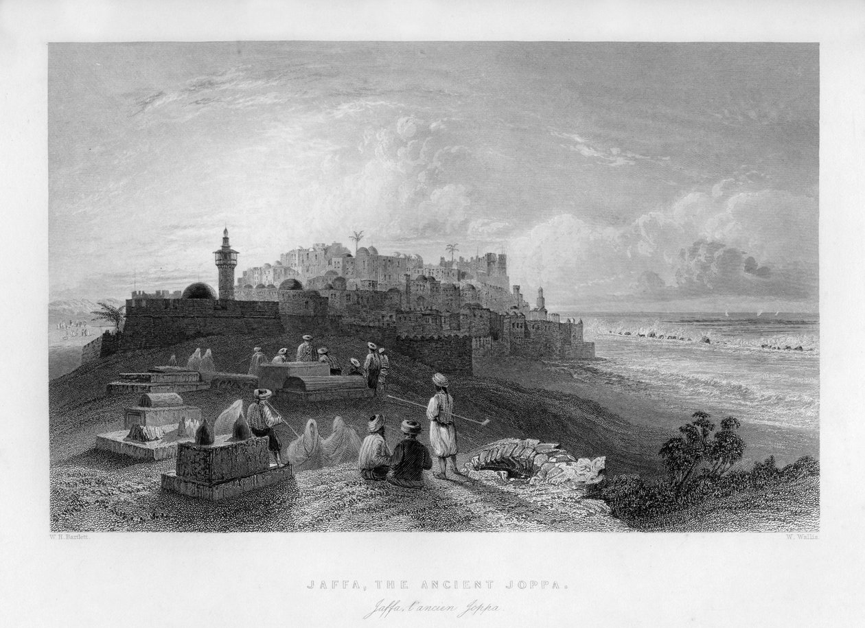 يافا ، يافا القديمة ، فلسطين إسرائيل ، 1841. بواسطة دبليو واليس