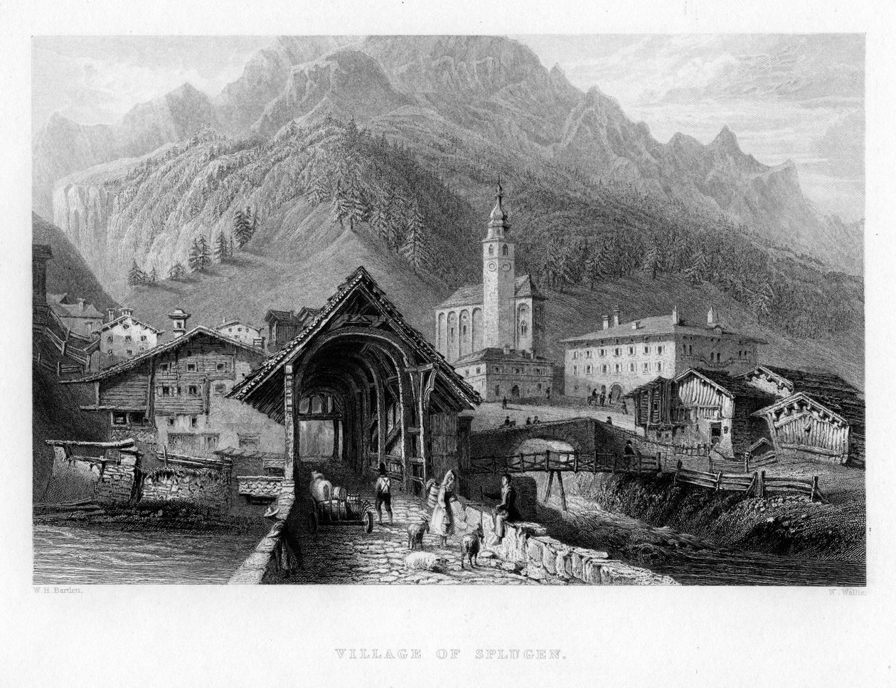 قرية سبلين ، سويسرا ، 1834 بواسطة دبليو واليس