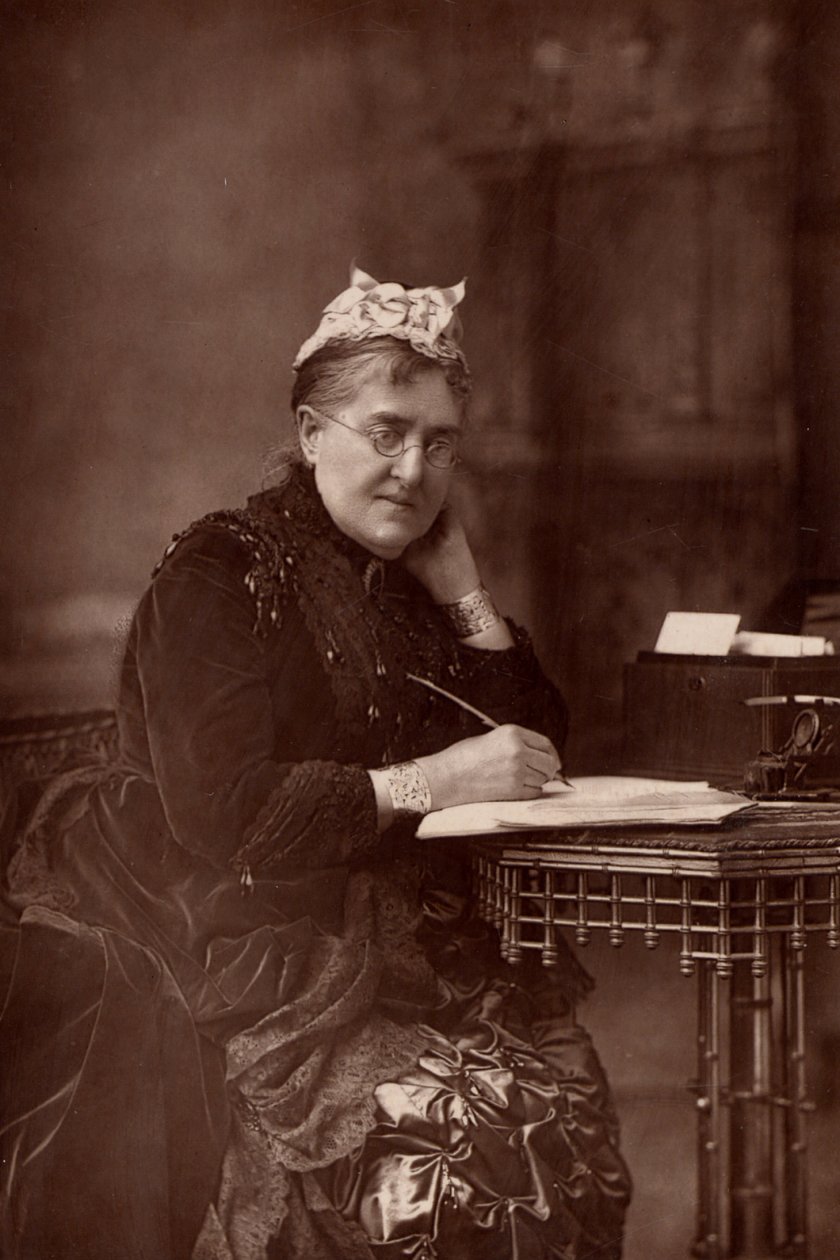 "" إليزابيث لين لينتون (1822-1898) روائية وكاتبة وصحافية ومدافعة عن حقوق المرأة باللغة الإنجليزية. (وودبريتيبي) بواسطة W و D (بعد) داوني