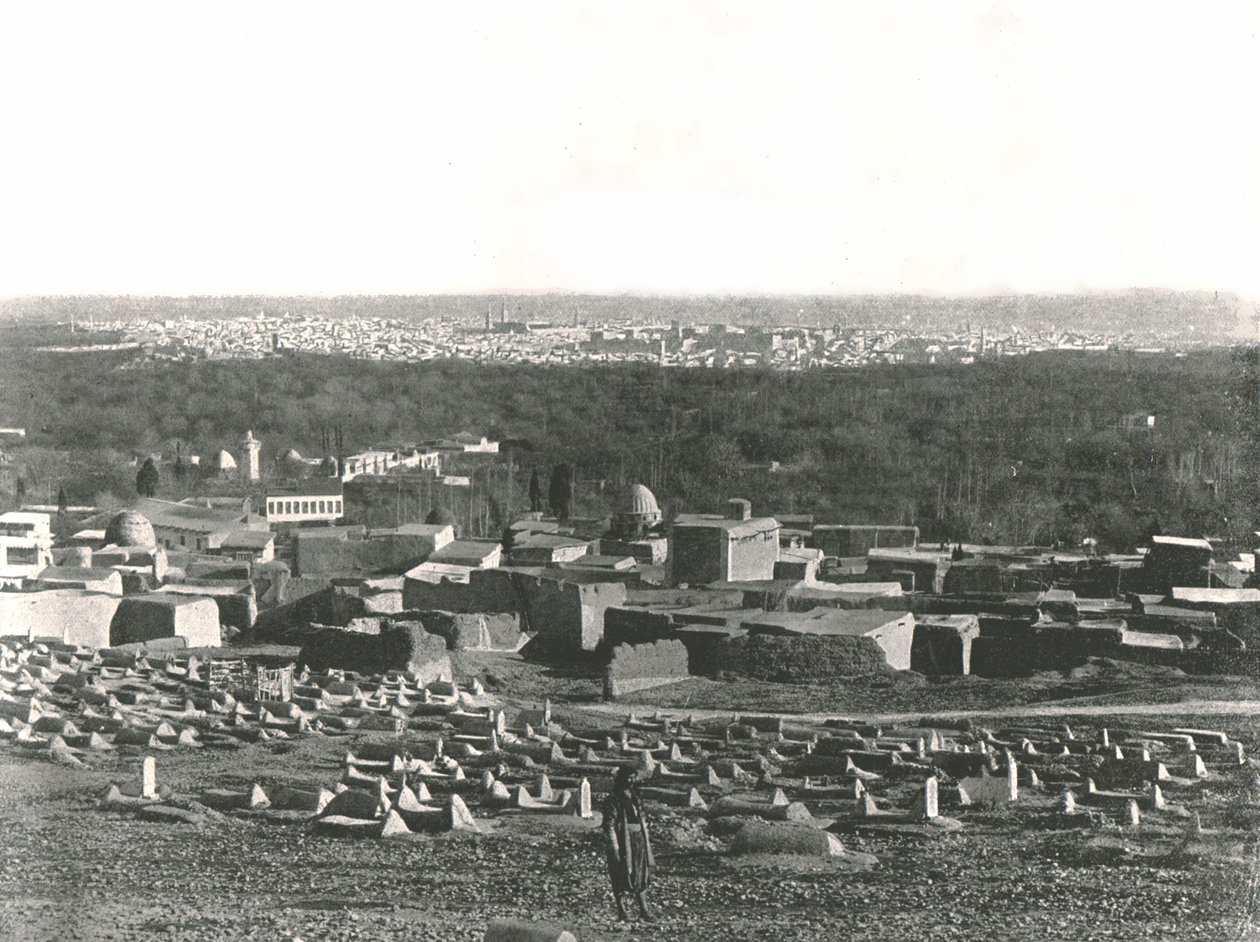 بانوراما المدينة من الصالحية ، دمشق ، سوريا العثمانية ، 1895. بواسطة W and S Ltd
