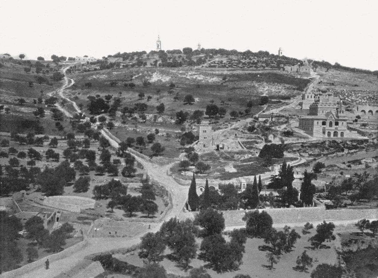 جبل الزيتون ، القدس ، فلسطين ، 1895. بواسطة W and S Ltd