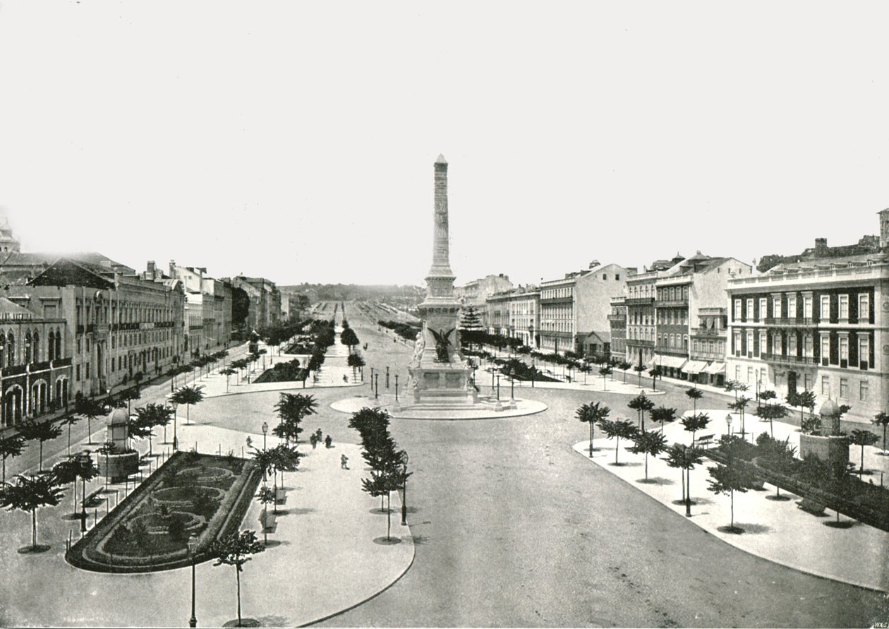 ساحة Restauradores ، لشبونة ، البرتغال ، 1895. بواسطة W and S Ltd