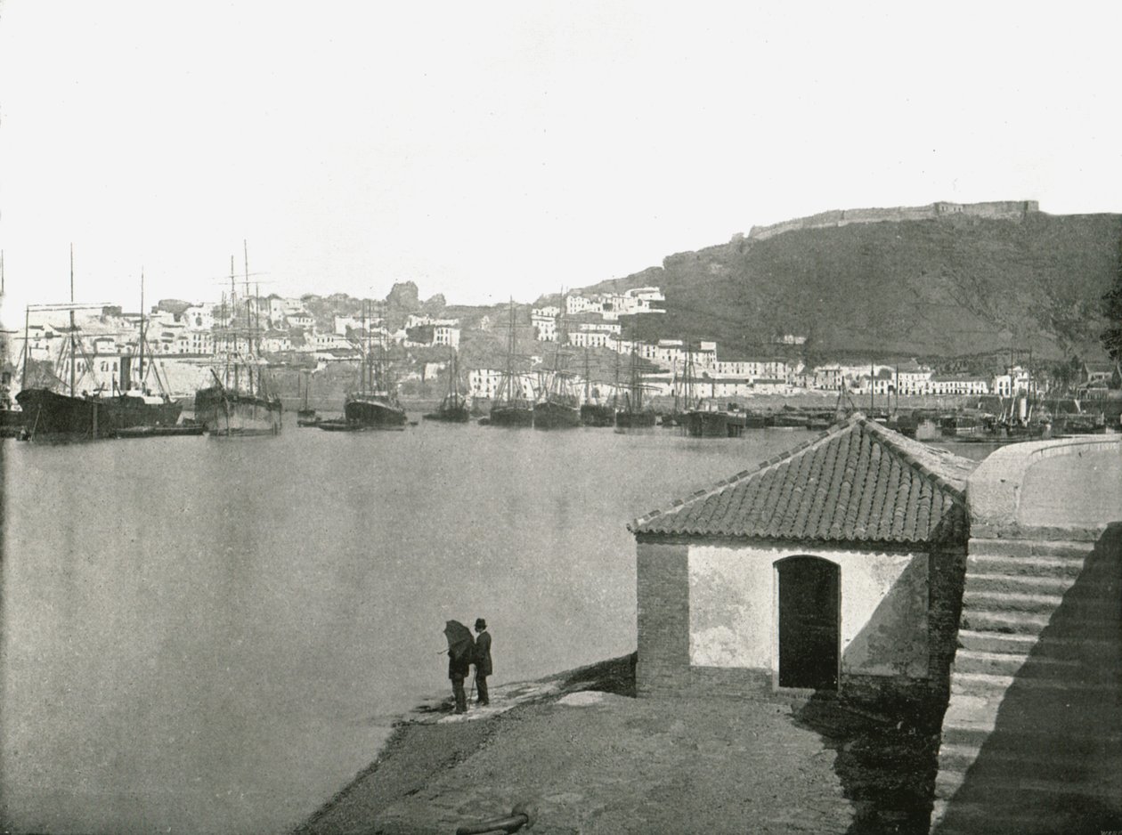 مدينة وميناء مالقة ، إسبانيا ، 1895. بواسطة W and S Ltd