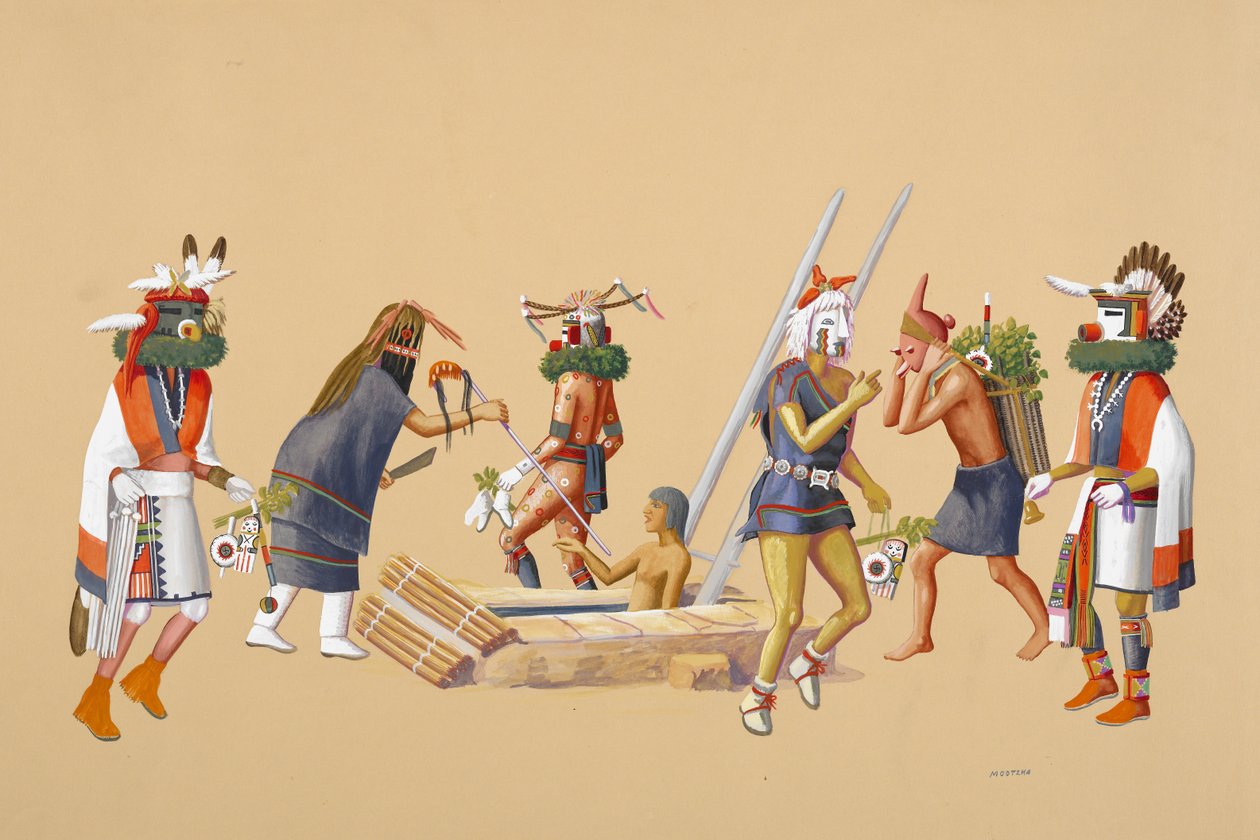 حفل بوامو ، 1930-1940 (درجة حرارة على ورق نسج برتقالي) بواسطة والدو موتزكا