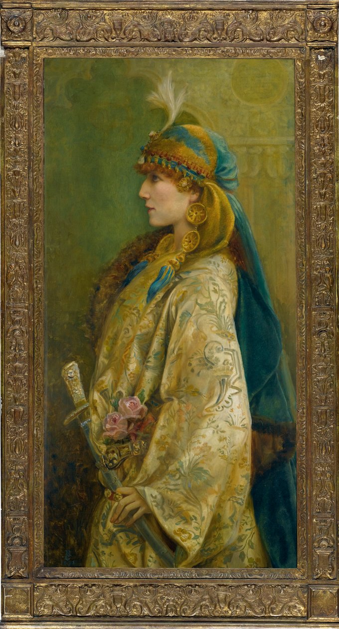 صورة لسارة برنهاردت في دور روكسانا في ""أدريان ليكوفريور"" لروبرتسون، ولفورد جراهام (1867-1948). زيت على قماش، الحجم: 122x61 بواسطة ولفورد جراهام روبرتسون