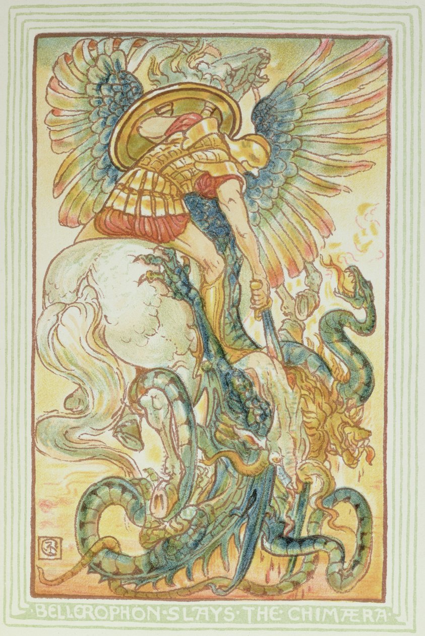 Bellerophon يقاتل Chimaera ، 1895 بواسطة والتر كرين