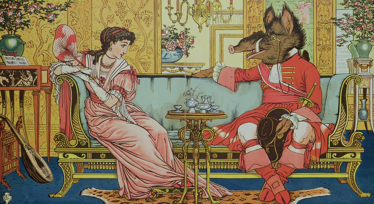 رسم توضيحي من "الجمال والوحش" ، ص 1900 بواسطة والتر كرين