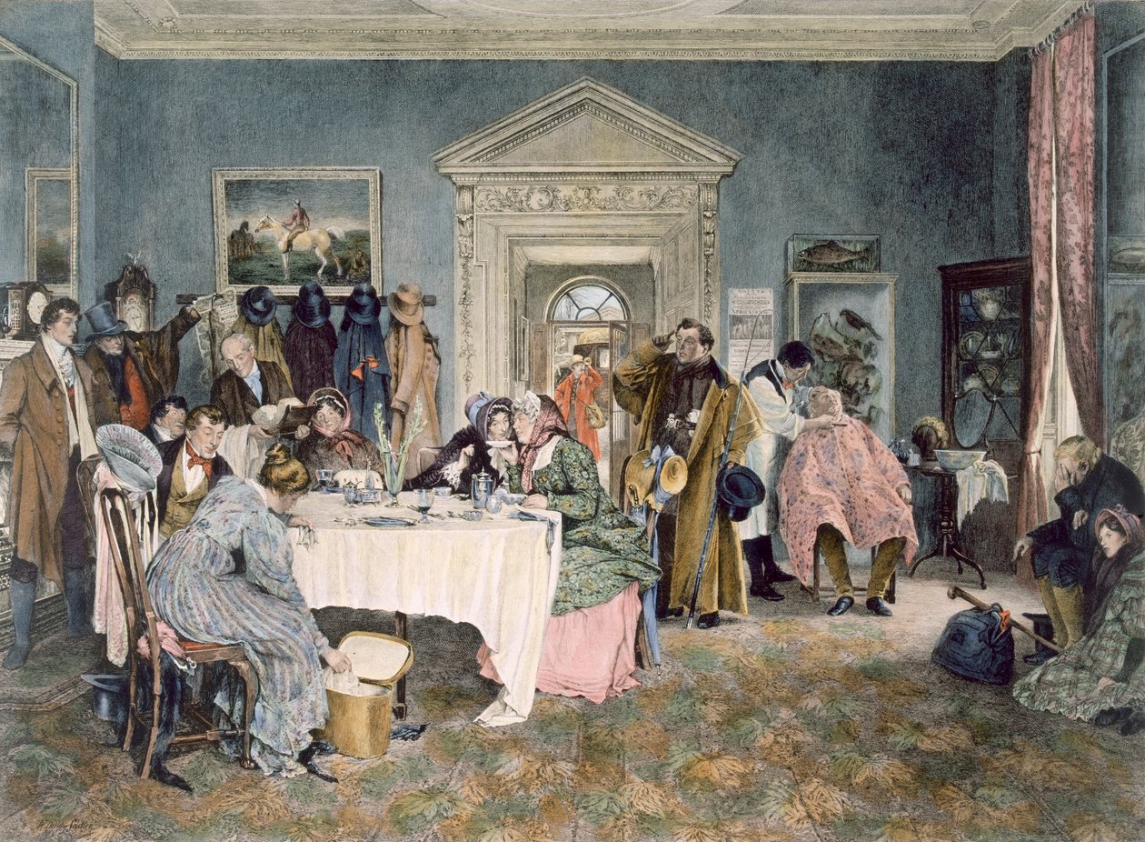 لندن إلى يورك - حان الوقت! - حادثة في أيام التدريب القديمة ، نشرت 1897 (أكواتينت) بواسطة والتر ديندي سادلر