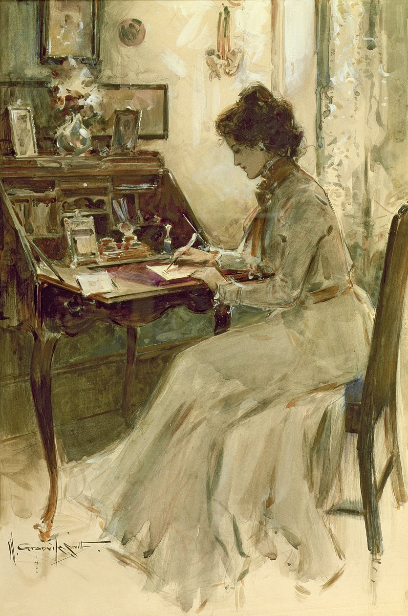 كتابة رسالة ، 1900 (مرحاض على لوحة التوضيح) بواسطة والتر جرانفيل سميث