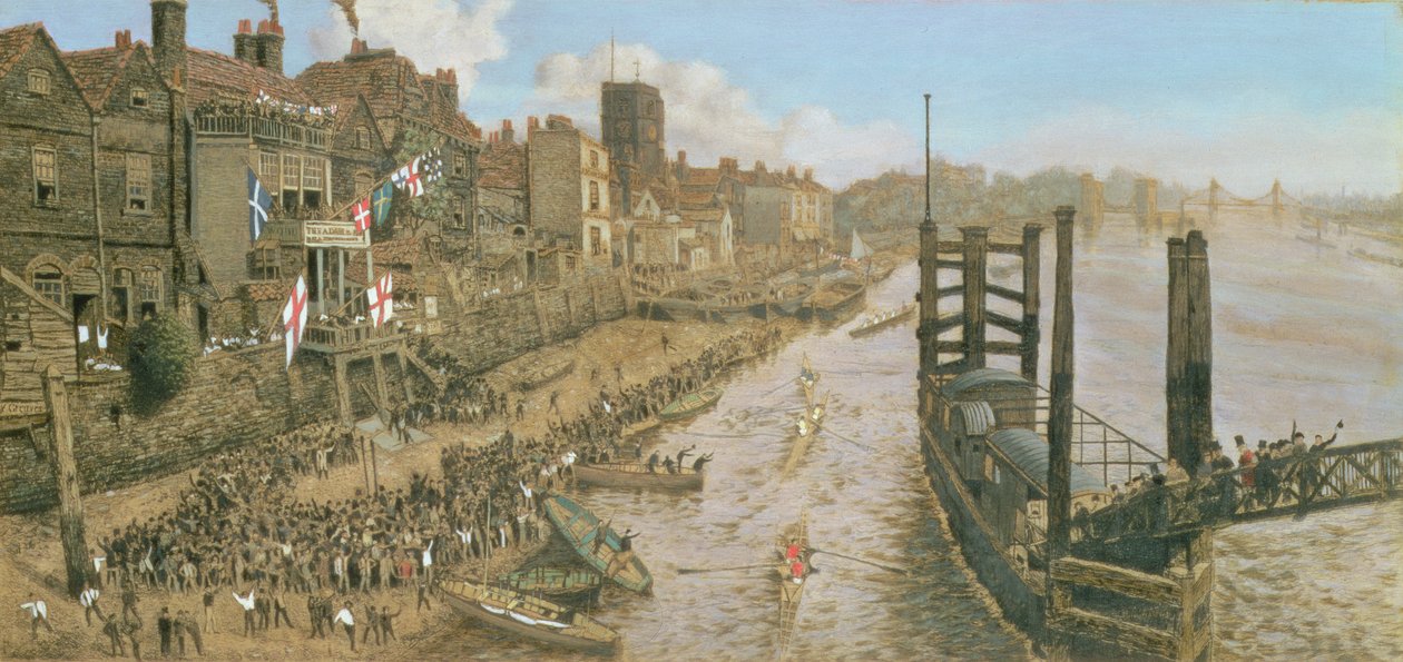 تشيلسي القديمة ، The Last Regatta ، c.1871 (زيت فوق النقش على ورق مثبت على متن) بواسطة والتر جريفز