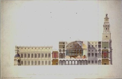 التصميم المقترح - مجلس اللوردات والمحكمة الكبرى ، 1841 (رسم مرحاض) بواسطة Walter LB Granville