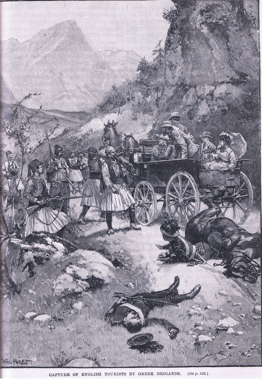 الاستيلاء على السياح الإنجليز من قبل العراة اليونانيين عام 1870 م بواسطة والتر باجيت