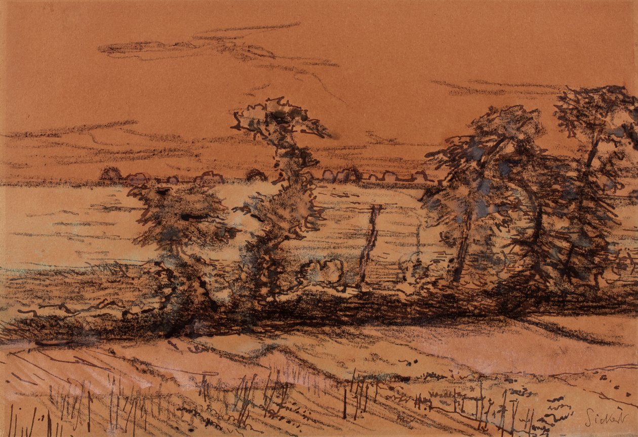 Chagford ، ديفون ، 1916 (حبر ومرحاض وغواش على ورق) بواسطة والتر ريتشارد سيكرت
