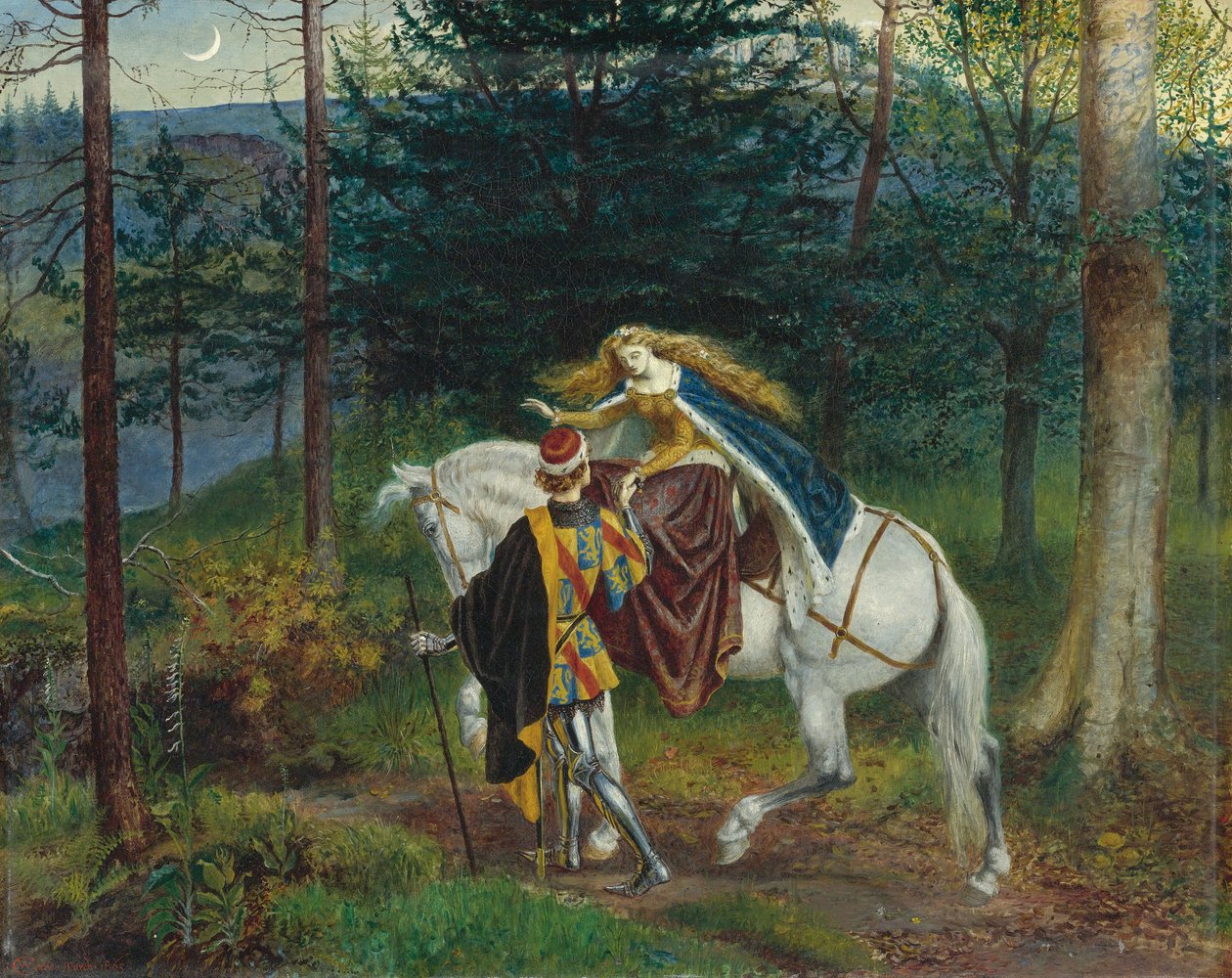 رسم توضيحي لـ La Belle Dame sans Merci لجون كيتس ، 1865 بواسطة والتر كرين