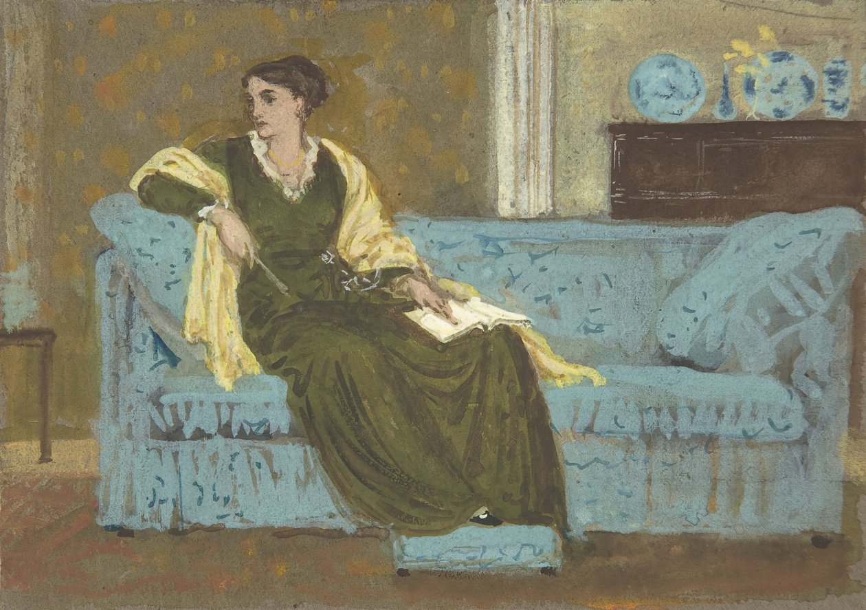 امرأة جالسة على أريكة ، 1865-1915. بواسطة والتر كرين