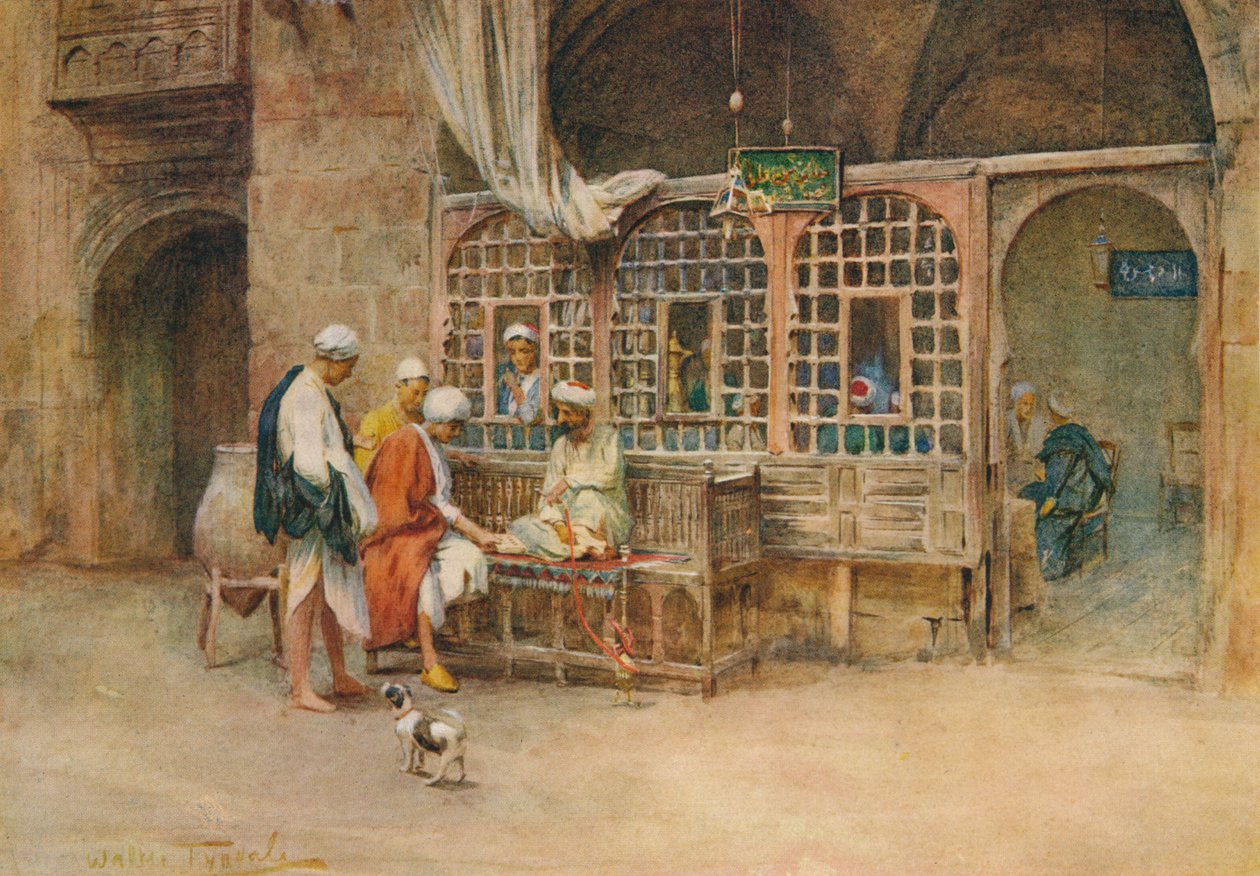 مقهى Cairene ، c1905 ، 1912 بواسطة والتر فريدريك روف تندل