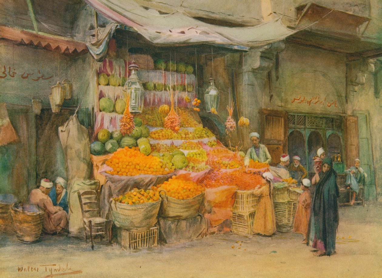 كشك فواكه في بولاك ، c1905 ، 1912 بواسطة والتر فريدريك روف تندل