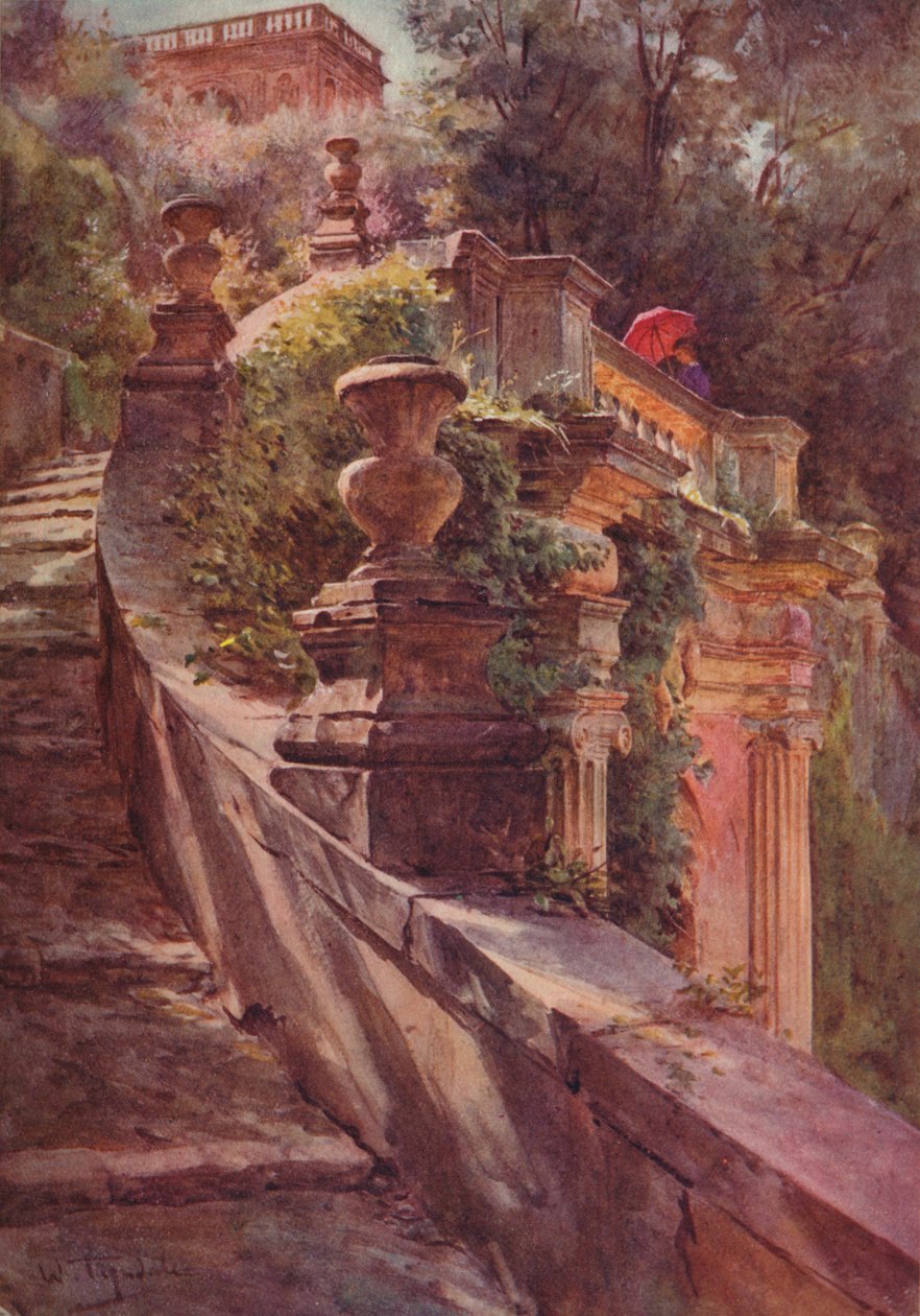The Scallea Delle Sfinge ، Villa DEste ، c1900 1913 بواسطة والتر فريدريك روف تندل